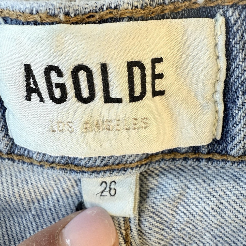 AGOLDE Harper Crop Womens Size 26 High Rise Straight Light Wash $188 - Picture 7 of 14